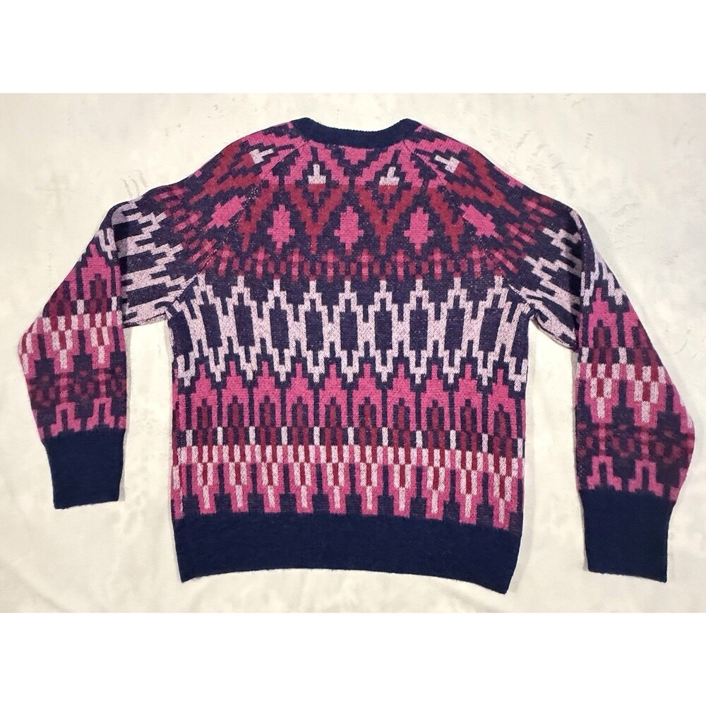 Vineyard Vines Navy Pink Geometric Knit Crew Neck Long Sleeve Pullover Sweater M - Picture 7 of 7